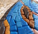 Azure Blue Butterfly Mosaic, 30" close-up