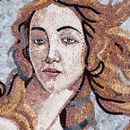 Portrait of Venus Medallion Mosaic, 36" close-up