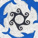 Blaue Delphine Mosaik, 100 cm Zoom