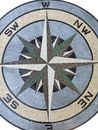 Green and Brown Compass Mosaic, 36" close-up