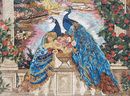 Zwei Pfaue unter einem Torbogen Mosaik, 115x160 cm Zoom