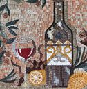 Lemons and Wine Mosaic close-up