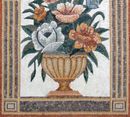 Floral Display Under an Arch Mosaic close-up