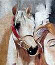 Red-Haired Woman and Horse Mosaic close-up