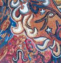 Colorful Leo Zodiac Mosaic Wall Art close-up