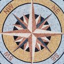 Gold and Rose Compass Mosaic, 87" close-up