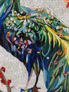 Perched Royal Peacock Mosaic Wall Art close-up