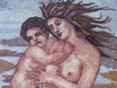 Mermaid Mother and Child Mosaic close-up