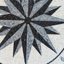 Charcoal Compass Mosaic, 44" close-up