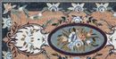 Long Floral Pattern Mosaic Rug close-up