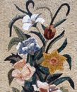 Flowers in a Curved Vase Mosaic close-up