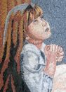 Portrait of a Girl Praying Mosaic close-up