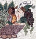 Decorative Fruit Bowl Mosaic, 36"x24" close-up