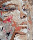 Abstract Woman Portrait Mosaic close-up