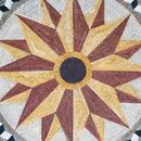 Star Flower Rings Geometric Mosaic, 79" close-up