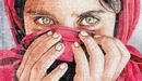 Afghan Girl Mosaic close-up