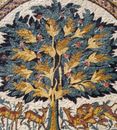 Дерево жизни, круглая мозаика крупным планом