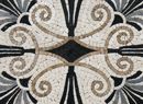 Swirling Leaf Mosaic Kitchen Mosaic Mural close-up