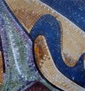 Abstract Waves Mural Mosaic close-up