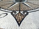 Checkered Compass Rose Mosaic, 71" close-up