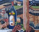 Mosaik Landschaft und ein Glas Wein Zoom