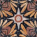 Round Art Deco Motif Mosaic, 30" close-up