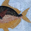 Gold-finned Fish Mosaic close-up