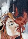 Red-Haired Woman and Horse Mosaic close-up