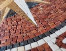 Gold and Crimson Compass Mosaic close-up