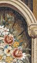 Цветы в арке, картина из мозаики крупным планом