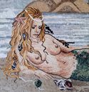 Mermaid on the Seashore Mosaic close-up