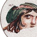 Reproduction of Ancient “Gypsy Girl" of Zeugma Mosaic close-up
