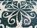 Mosaik Floral Grün Creme, 80 cm Zoom