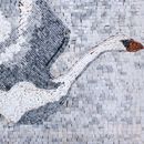 Гусь на озере, панно из мозаики, 75 см крупным планом