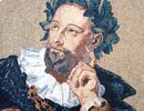 Portrait of a Philosopher Mosaic close-up