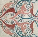 Eclectic Pink and Green Rug Mosaic close-up