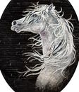 Oval Horse Portrait Mosaic close-up