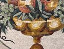 Gold Fruit Bowl Vignette Mosaic Backsplash close-up