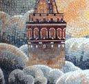 Minaret in Clouds Mosaic close-up