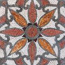 Radial Floral Motif Mosaic, 48" close-up