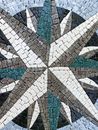 Sea Grey Compass Mosaic, 48" close-up