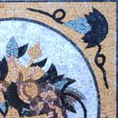 Gold Fruit Bowl Vignette Mosaic Wall Art, 36" close-up