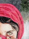 Afghan Girl Mosaic close-up