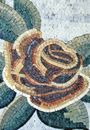 Singular Blooming Rose with Border Mosaic Wall Art close-up