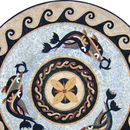 Round Roman Dolphin Patterned Mosaic, 60" close-up