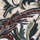Round Pheasant Decorative Mosaic, 30" close-up