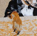 Black and Brown Dachshund Mosaic close-up
