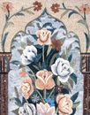 Multicolored Rose Display Mosaic close-up