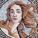 Portrait of Venus Medallion Mosaic, 36" close-up