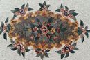 Ornate Brown Rug Mosaic, 95"x63" close-up